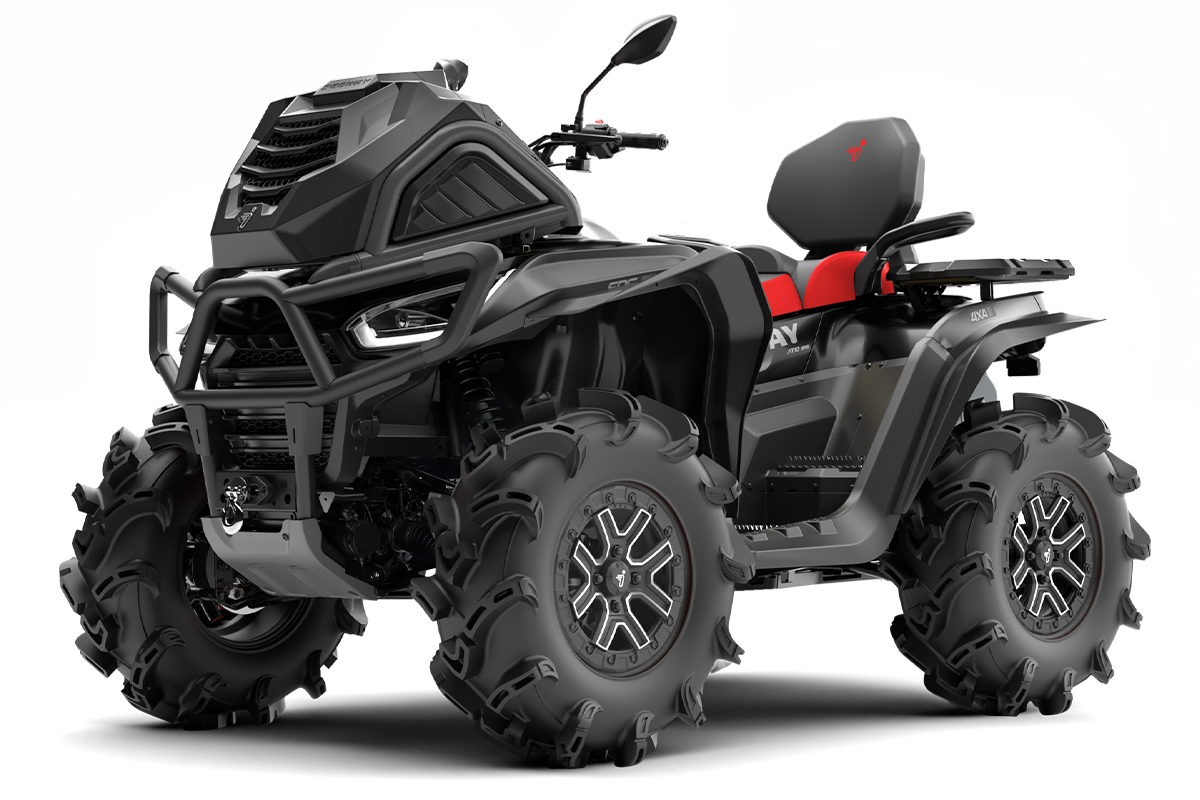 Segway AT 10 WL MUD: Czarny pojazd ATV z dużymi oponami terenowymi.