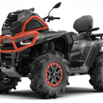 Segway AT 10 WL MUD: Czarny quad z pomarańczową ramą ochronną i oponami terenowymi